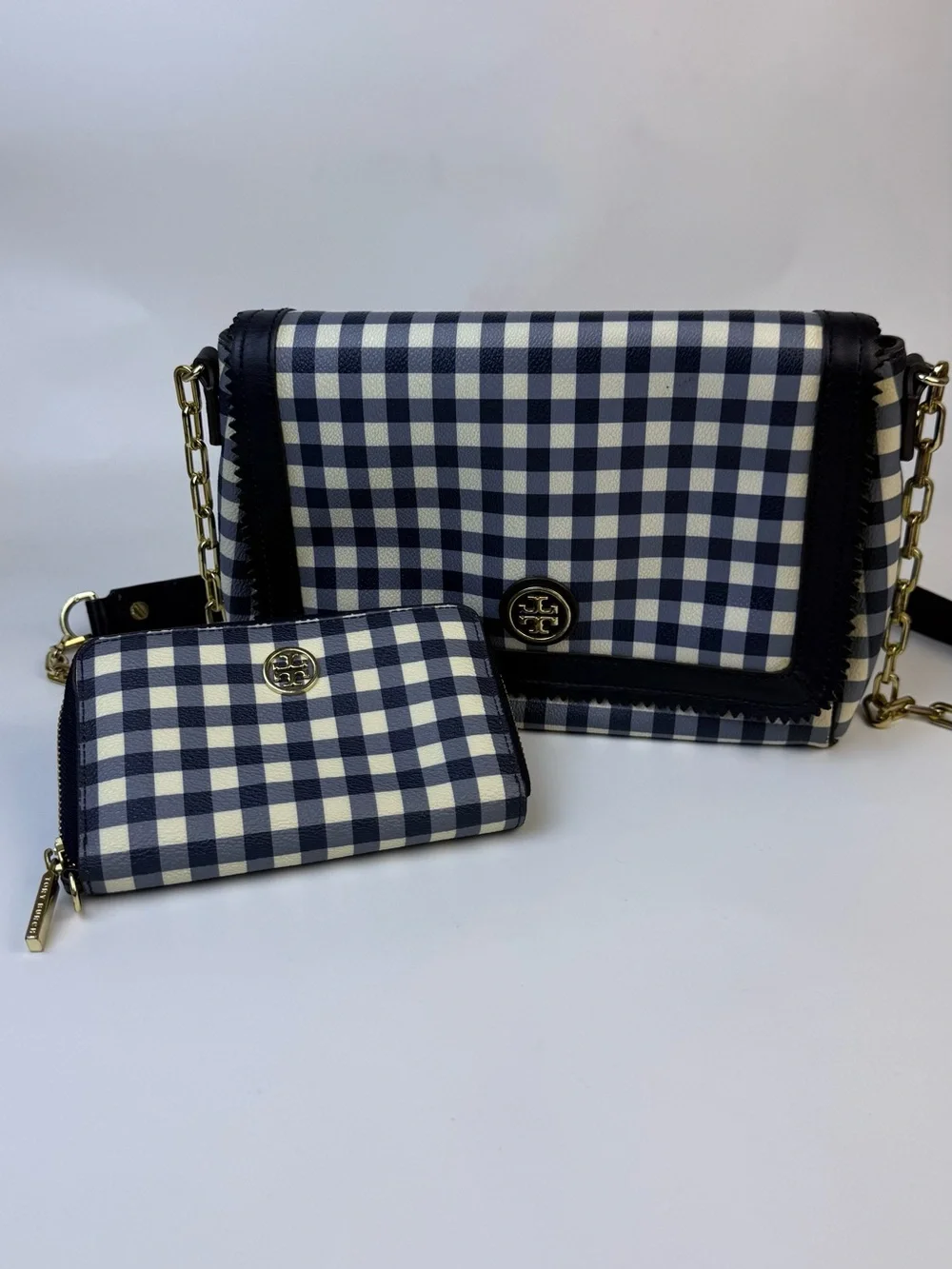 Tory Burch • Kerrington Gingham Crossbody with Matching Wallet